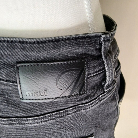 Mavi Ella High Rise Cuffed Denim Shorts Dark Smoke Size 28 - Picture 6 of 9